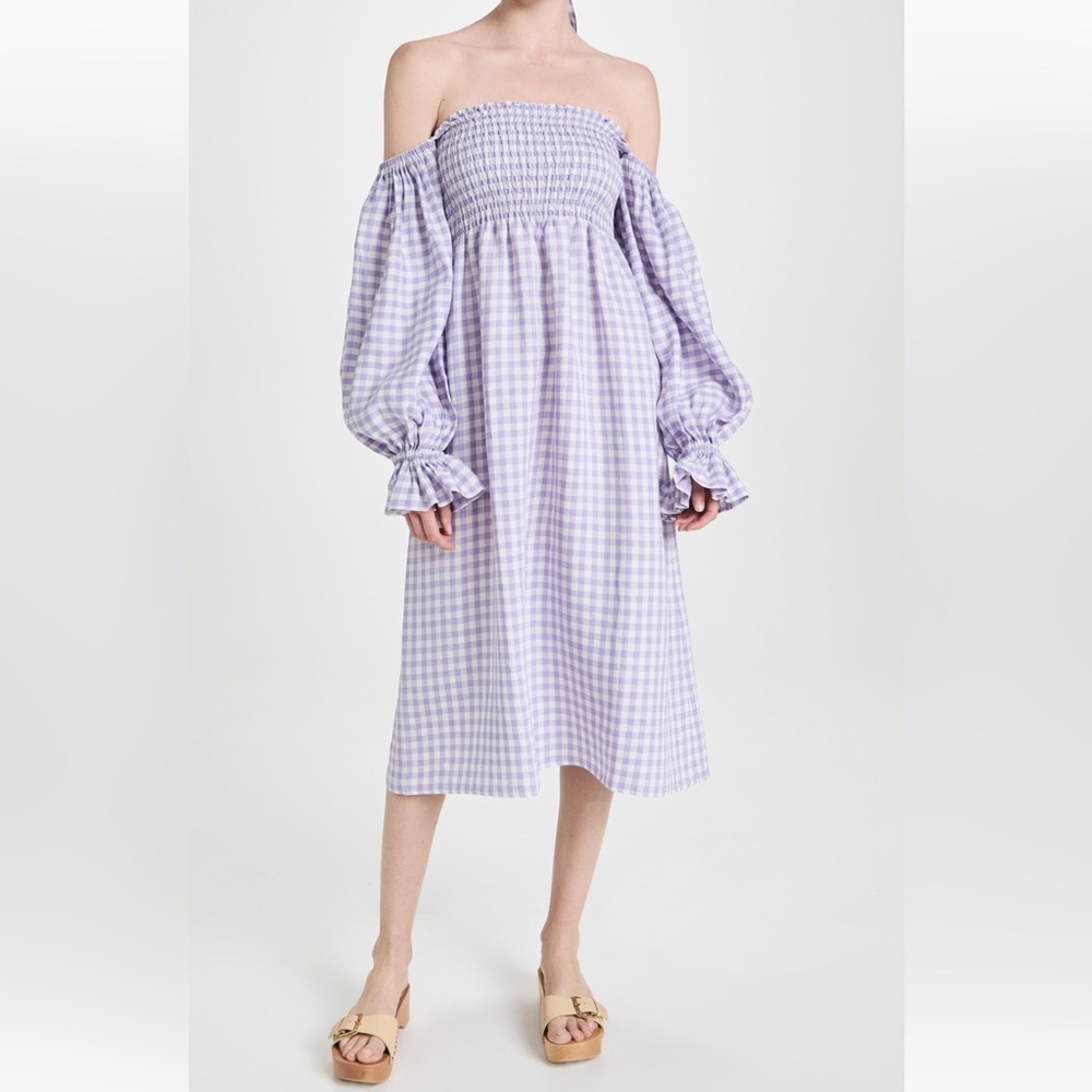 SLEEPER Atlanta Linen Dress in Lavender Vichy Size M